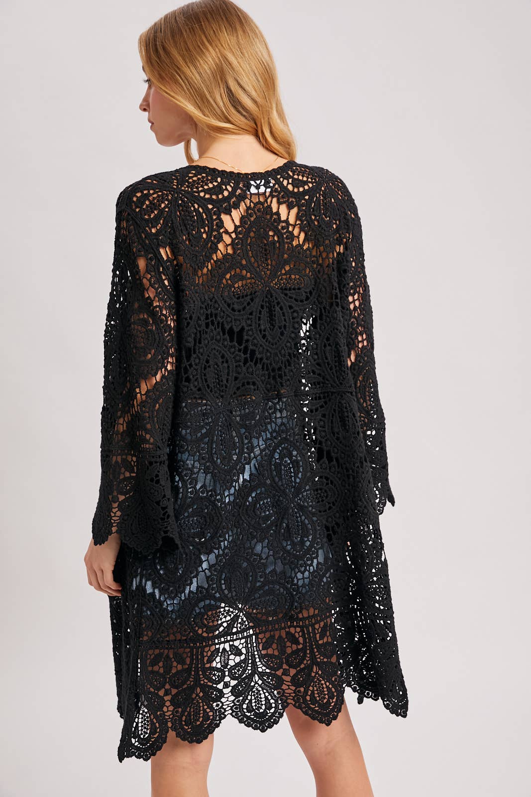 Bluivy – Engroshandel Cardigan - Dame – Bluivy hæklede cardigan med åbent front og klokkeærmer8