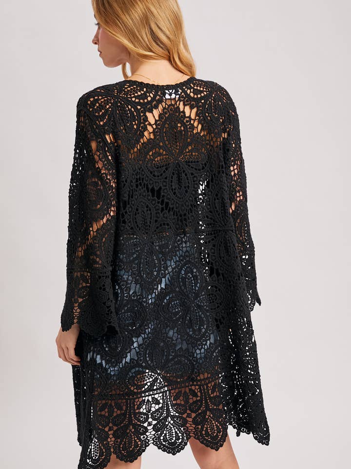 Bluivy – Engroshandel Cardigan - Dame – Bluivy hæklede cardigan med åbent front og klokkeærmer8