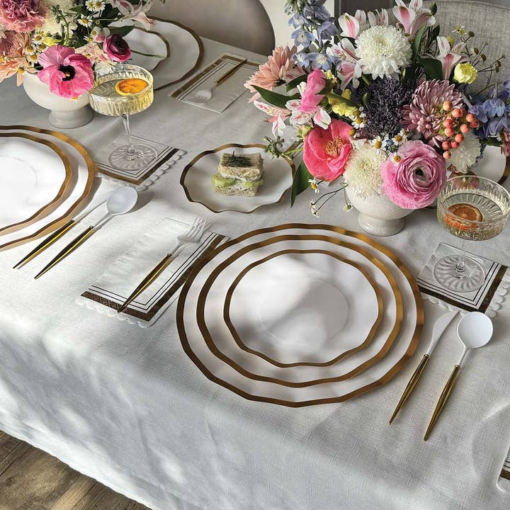Sophistiplate - Wholesale Charger Plate - Everyday White Wavy Charger Plates/8pk
