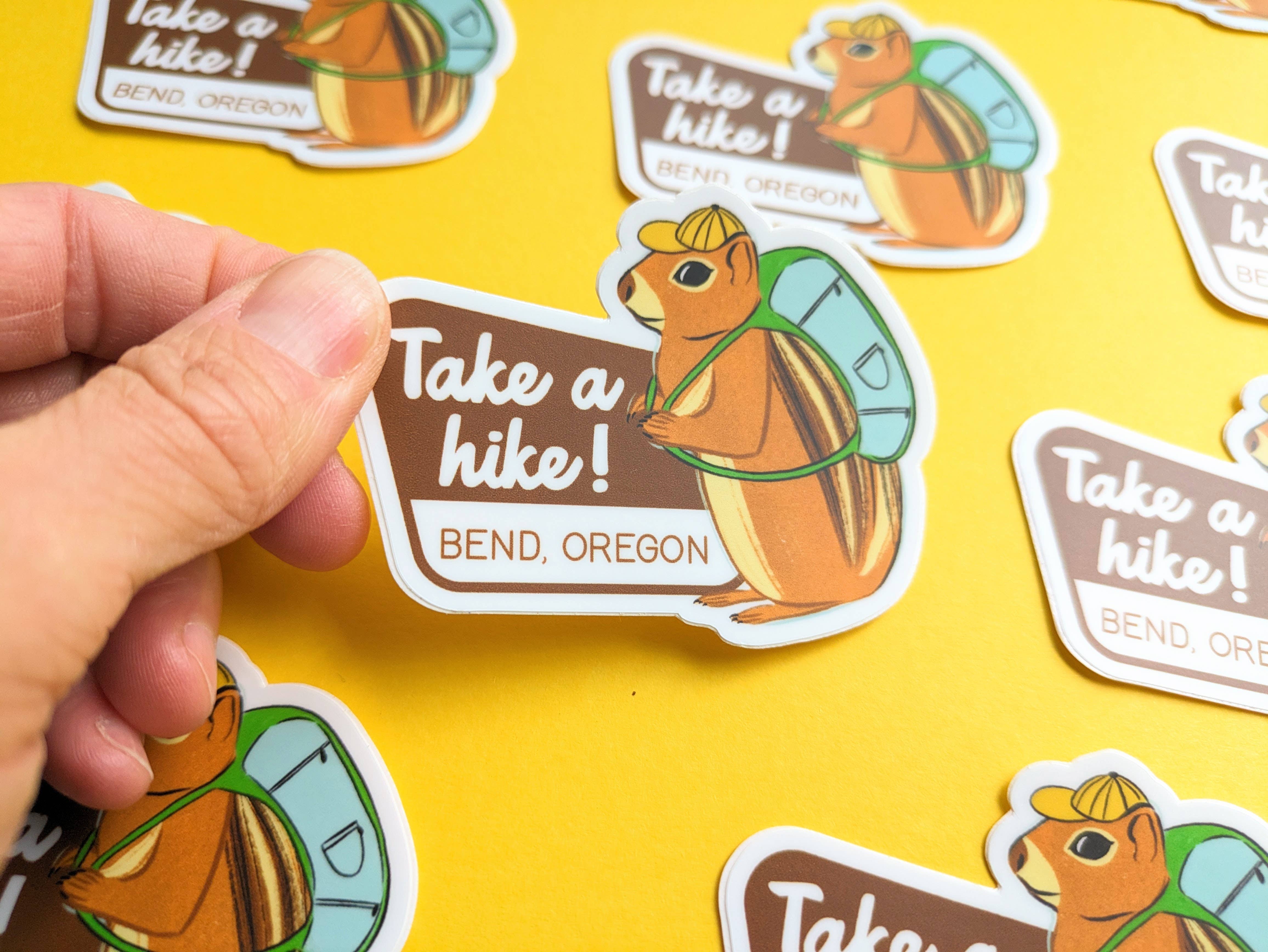 Natalie V. Mason - Wholesale Sticker - Sticker - Chipmunk ("Take a Hike!" w/ customizable town)6