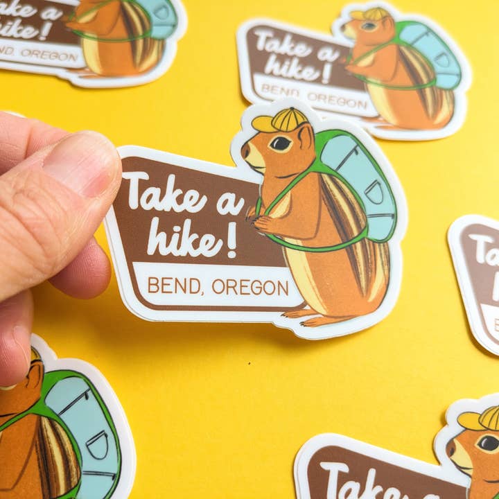 Natalie V. Mason - Wholesale Sticker - Sticker - Chipmunk ("Take a Hike!" w/ customizable town)6