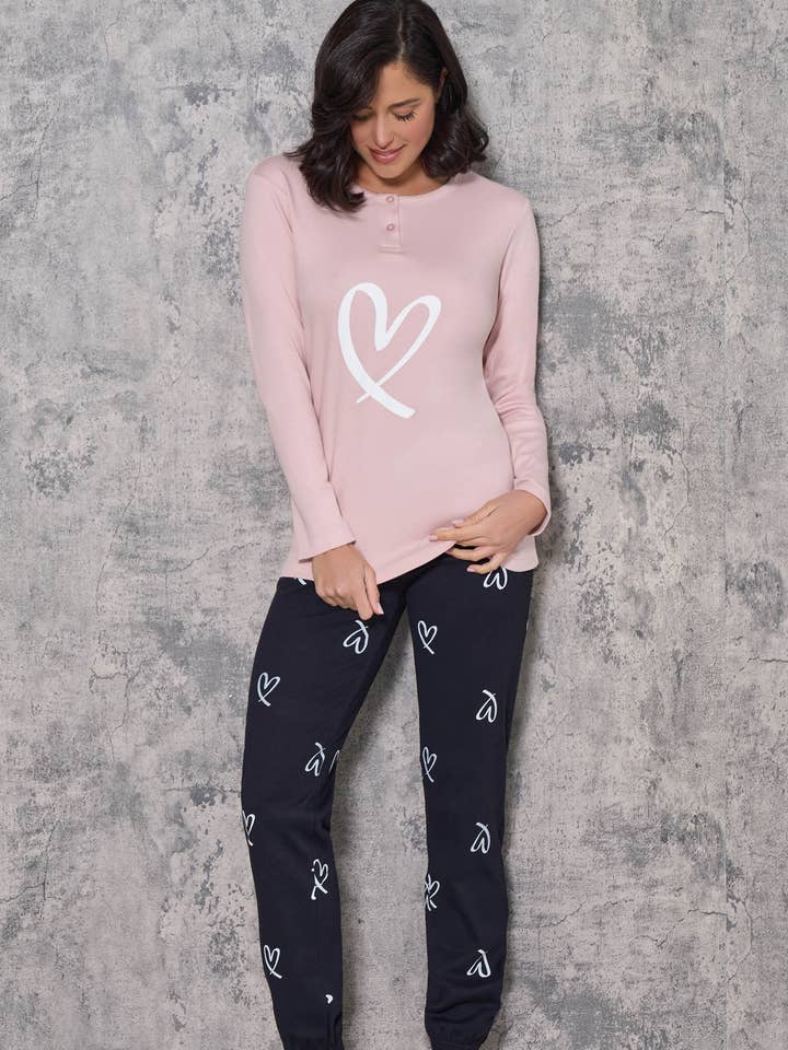 95099 Serafino pyjama in warme katoen voor wholesale door Love And Bra