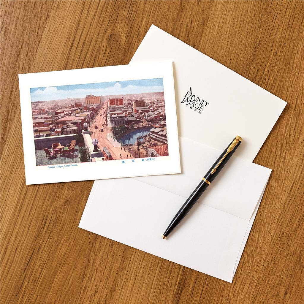 Found Image Press - Vendita all'ingrosso Set di cartoleria/cancelleria - Biglietto di auguri JN-305 Ginza Street, Tokyo1