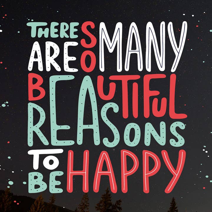 Citazione Magnete per frigorifero - Motivi per essere felici... per la vendita all'ingrosso da parte di Flexible Magnets