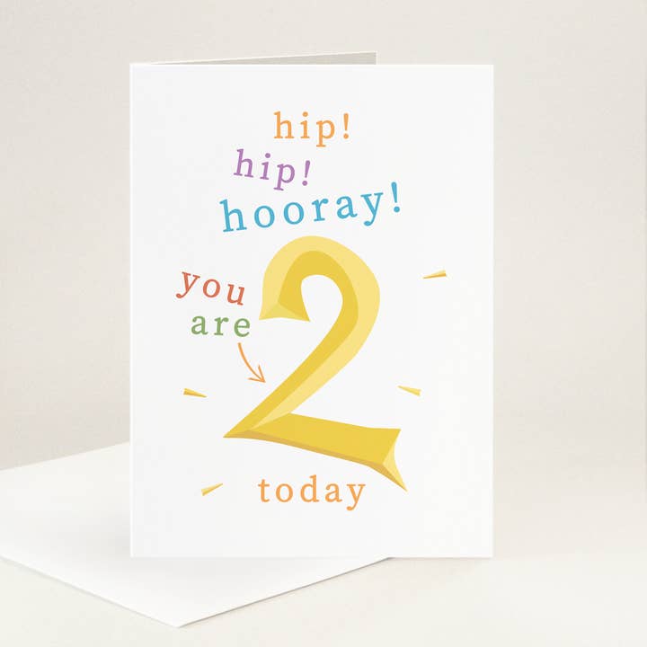 Carte d'anniversaire pour 2 ans pour la vente par Yellow Petal