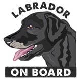 Sticker en vinyle 4 po Black Labrador On Board pour la vente par Wunuvakind