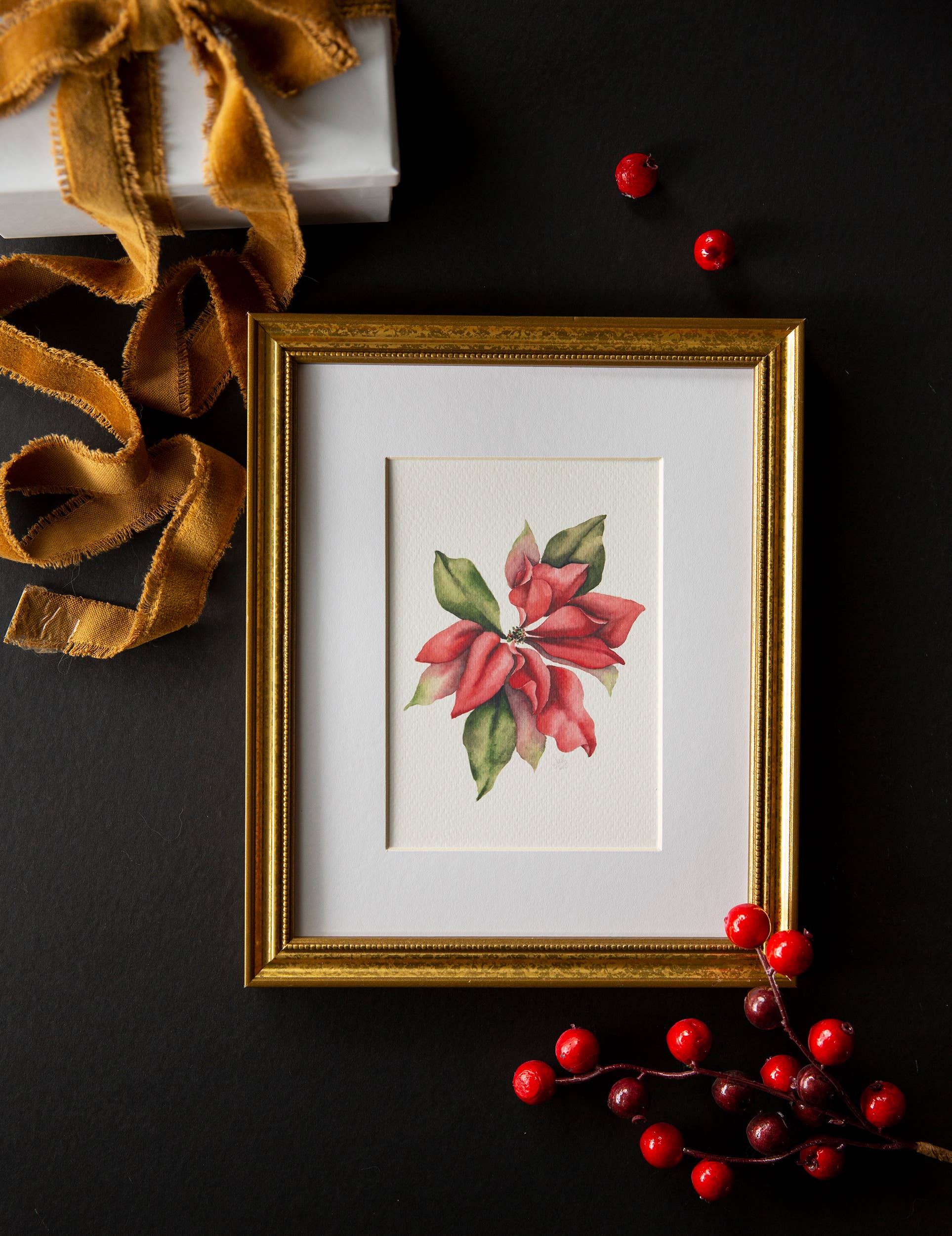 Sarah Jane Studio Art - Wholesale Art Print - Poinsettia Watercolor Print5