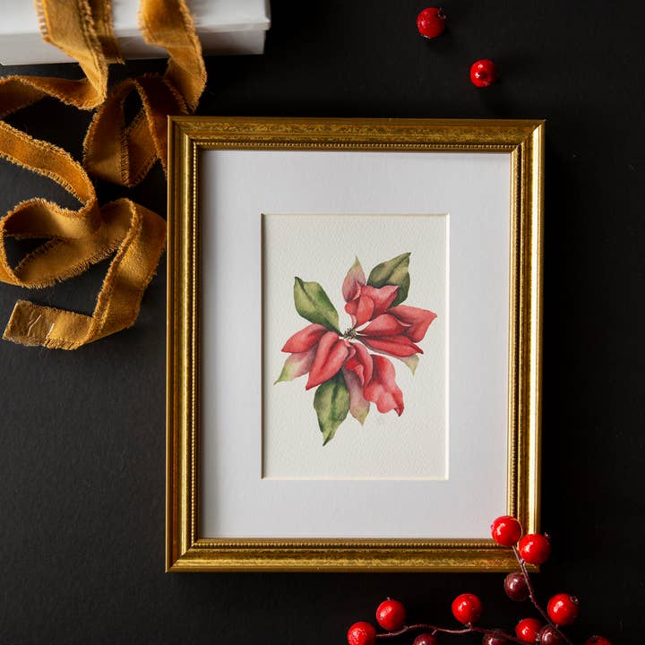 Sarah Jane Studio Art - Wholesale Art Print - Poinsettia Watercolor Print5