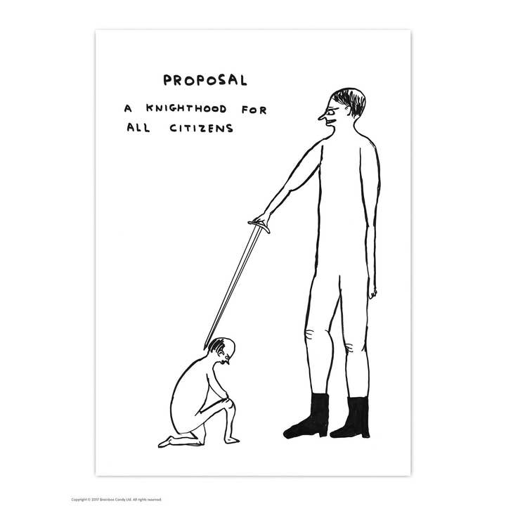 Funny A6 Art Postcard by David Shrigley - Proposal for wholesale by David Shrigley x Brainbox Candy
