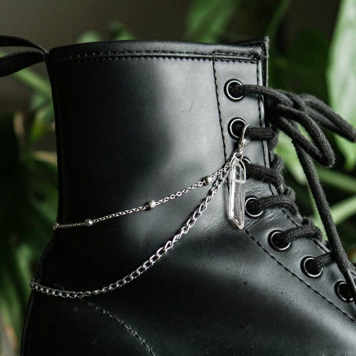 Crystal Quartz Boot Chain Accessories for wholesale by Cosmic Crow