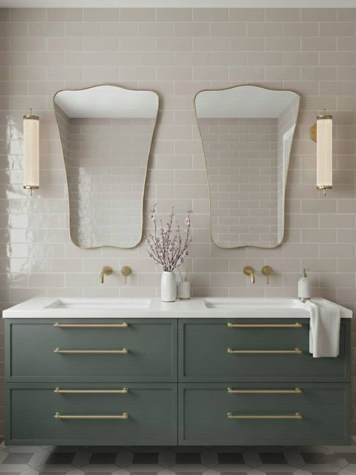 Sommerfugl Bølge Spejl – Håndlavet Messing Vægspejl for engroshandel hos Palmeraies