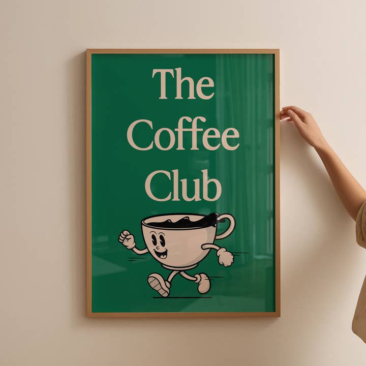 Coffee Club Print for wholesale by Pink Giraffe Print Co