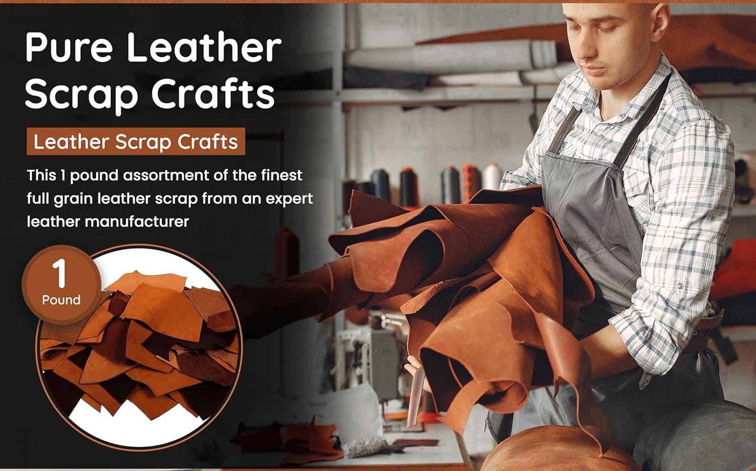 Tuzech Leather – wholesale Hantverkstillbehör – TUZECH garvade stora bitar läder - restbitar av fullkornsläder i mixade färger för hantverk och design6