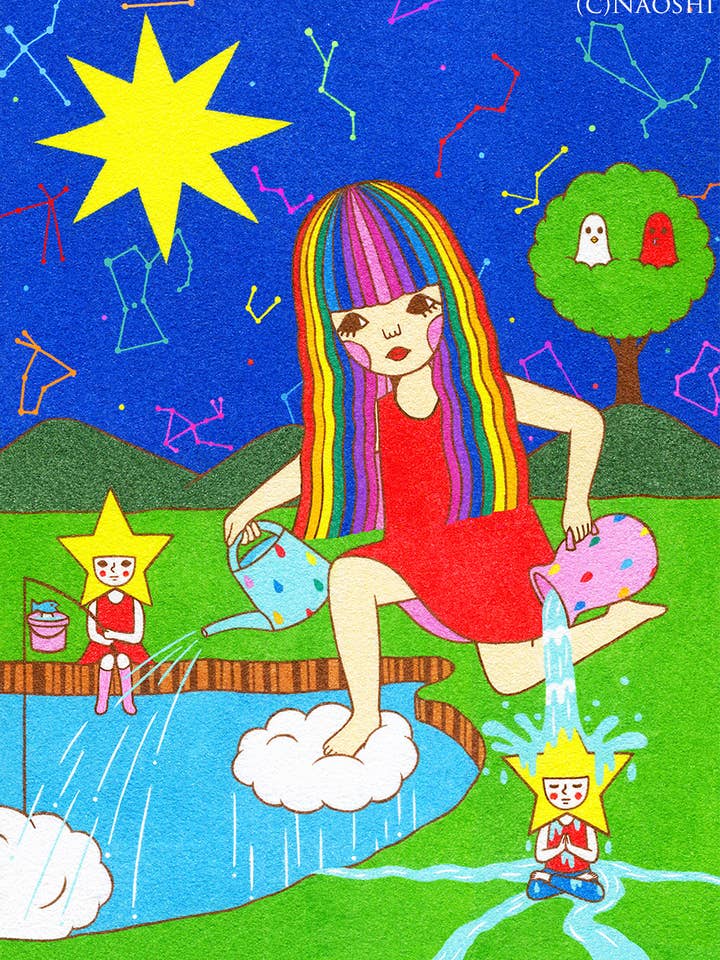 【Impression artistique 8 × 10】TAROT/17. LA STAR pour la vente par Naoshi