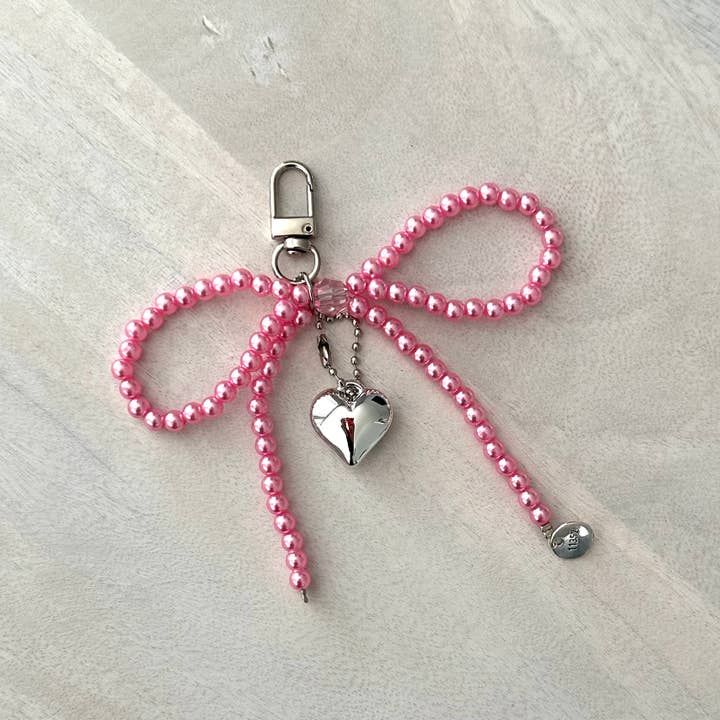 iconic mi - Wholesale Shoelaces - Women's - Shoelace Charm Trendy Sneaker Jewels Pearl Pink Bow