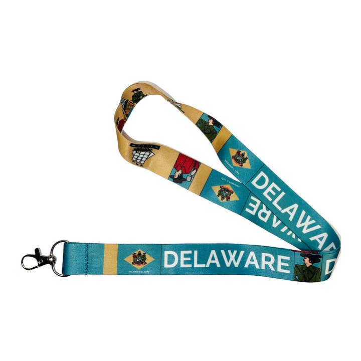 Lanyard - State Flag Delaware - USA - L067 for wholesale by Worldwide Souvenirs