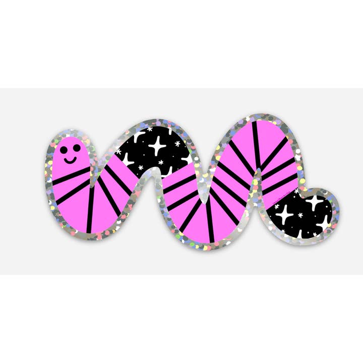 Liminal Moon Art Club - Wholesale Sticker - Mega Glittered Space Worm