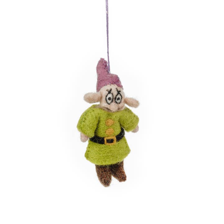 Felt So Good - Wholesale Ornament - Handmade Felt Dopey the Dwarf Hanging Fairytale Decoration