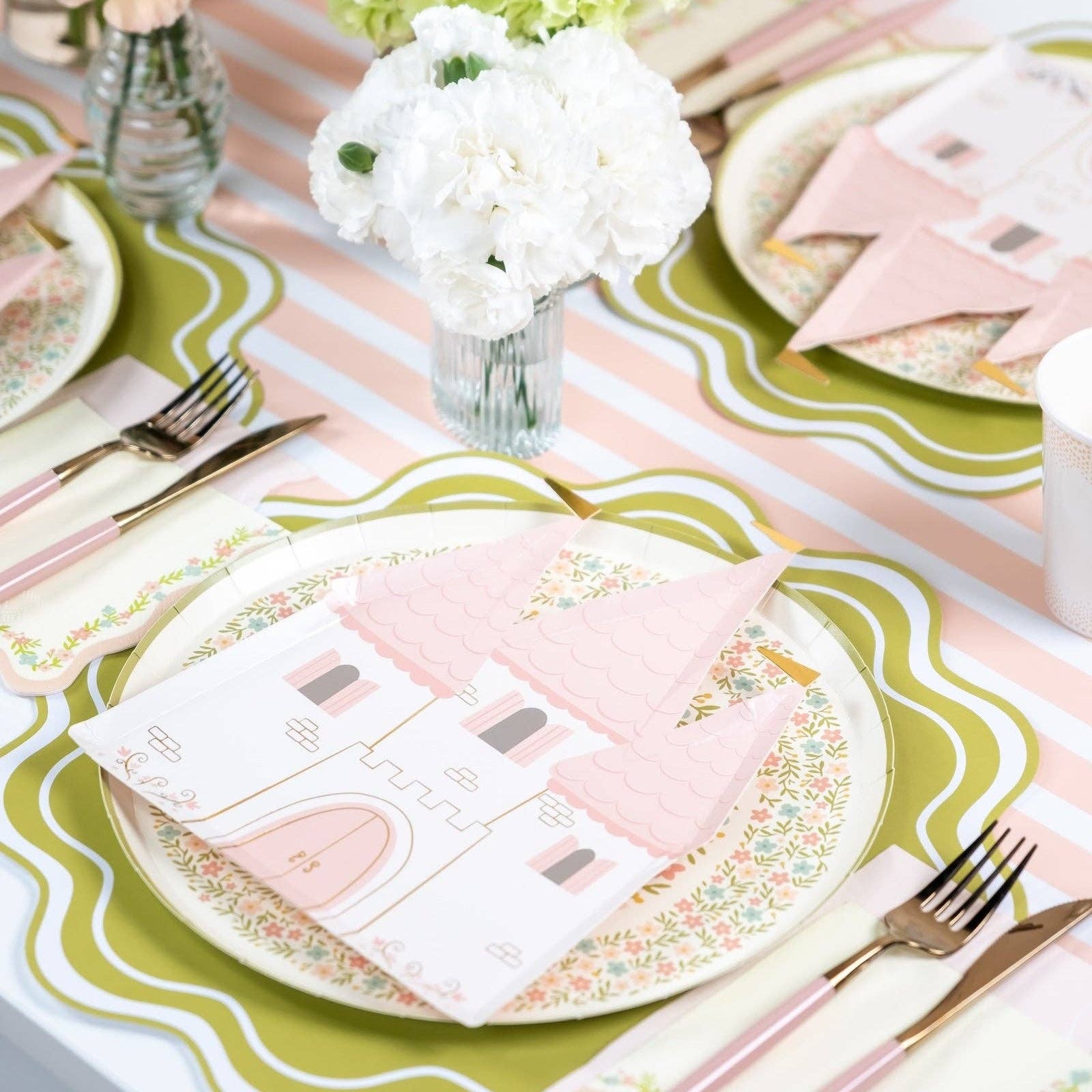 Gatherings by Curated Paperie - Wholesale Disposable Table Cover/Runner - Baby Pink Striped Table Runners3