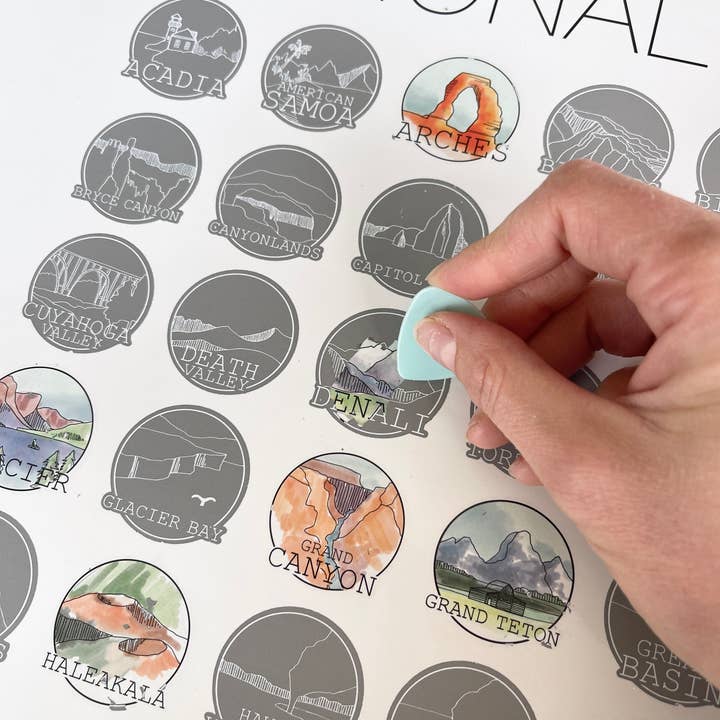 Waypoint Wanders - Vendita all'ingrosso Stampa artistica - 63 Lista dei desideri da grattare per parchi nazionali2