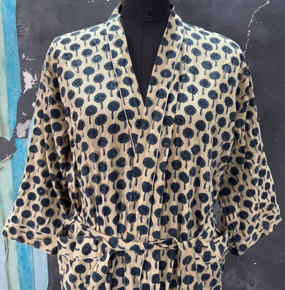 GYPSY STUDIO - Wholesale Kimono - Dames - Ambachtelijke Blok Kimono Indiase Pure Katoenen Vintage Gewaden1