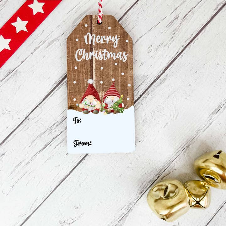 Återanvändbar presentetikett - Xmas Gnomes för wholesale av Dios Designs
