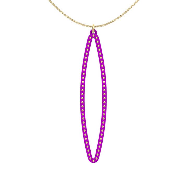 Pendentif LG PURPLE PETAL : clous en or, or rose ou sterling pour la vente par Ree Gallagher Jewelry