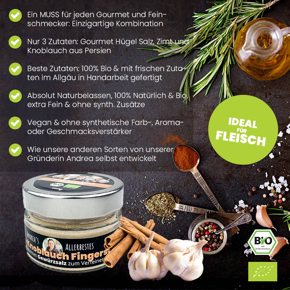 SANUUS® Better Living - Wholesale Salt - 120g organic cinnamon garlic seasoned salt for cooking & refining1