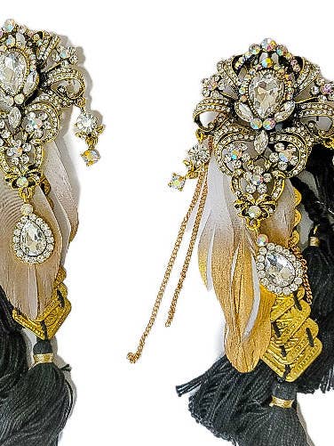 Pendientes llamativos con borlas de cristal envejecido para venta al por mayor de L. Styles, LLC