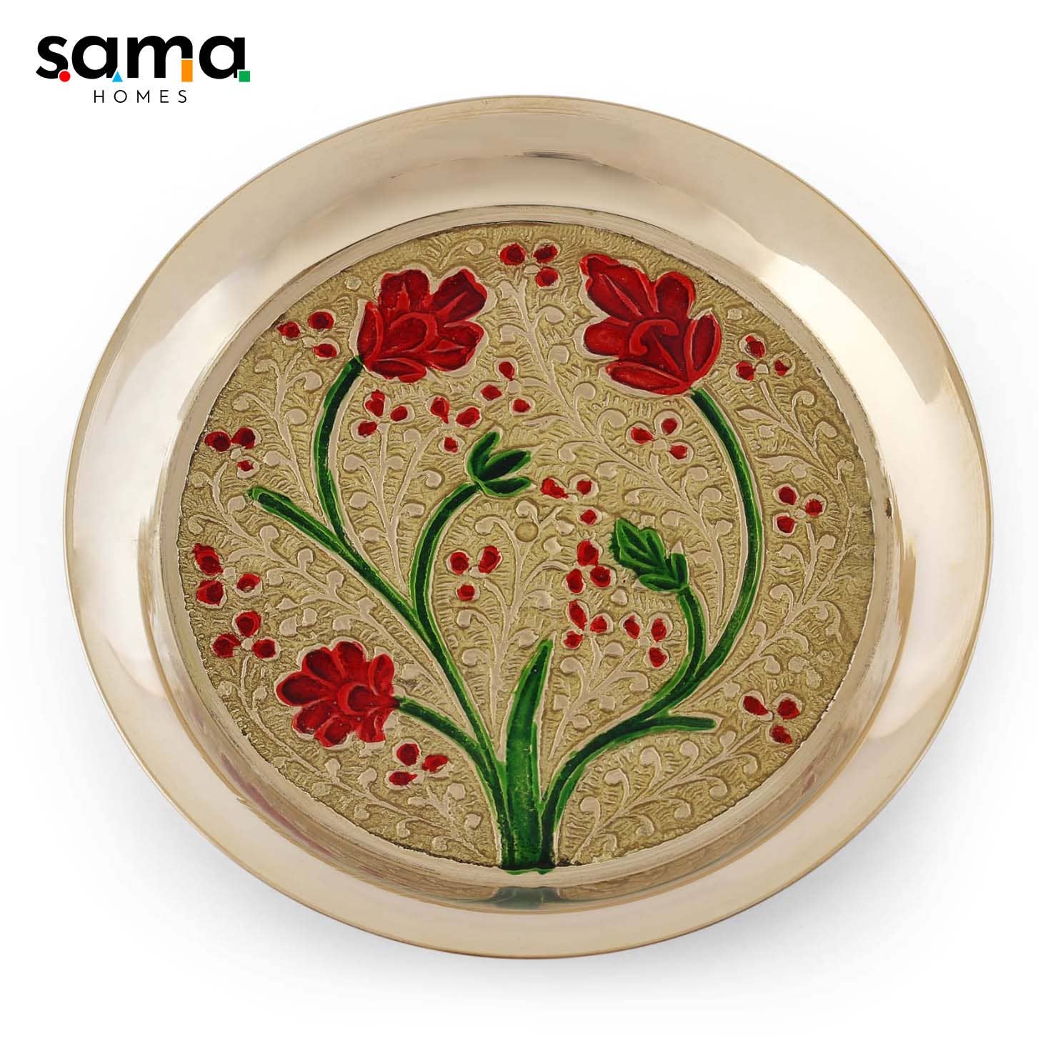 SAMA Homes - Wholesale Decorative Plate/Dish/Bowl - Meenakari Bhog Pooja Plate0