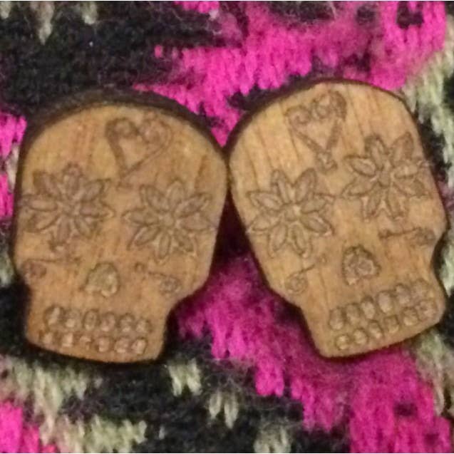 Day of the Dead Skull Earrings for wholesale by Cornish Whispers