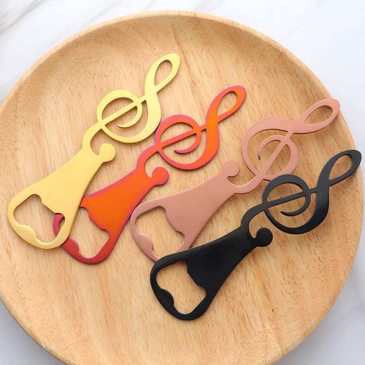 Music Note Bottle Opener - 6 colors and other Purchase Wholesale black and gold beer. Free Returns & Net 60 Terms on Faire trending on Faire.