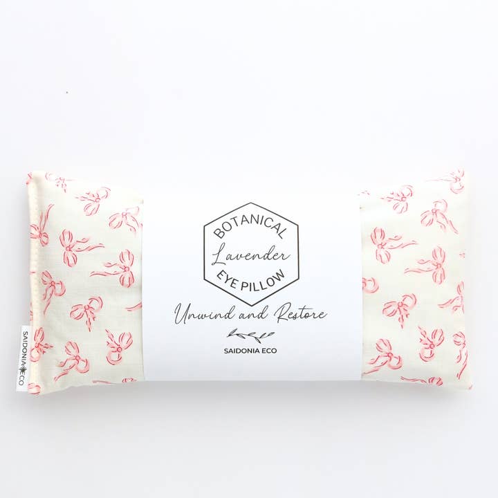 Organic Lavender Eye Pillow ⋆ Coquette Bow for wholesale by SaidoniaEco