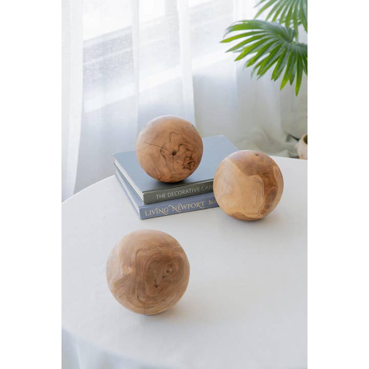 A&B Home Group Inc. - Wholesale Decorative Tabletop Object - S/3 Teak Ball9