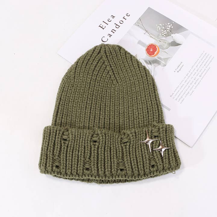 MKS America - Wholesale Beanie - Women's - Winter vintage ripped doji knit beanie5