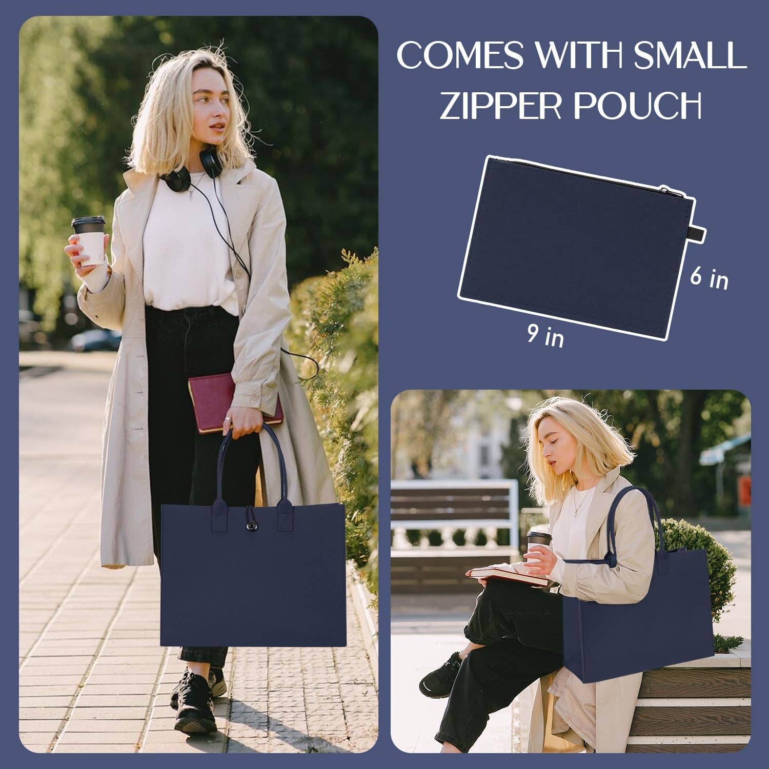 wandf – wholesale Livsmedels-/Shoppingväska – ECOHUB tålig återanvändbar kasse i återvunnet filttyg52