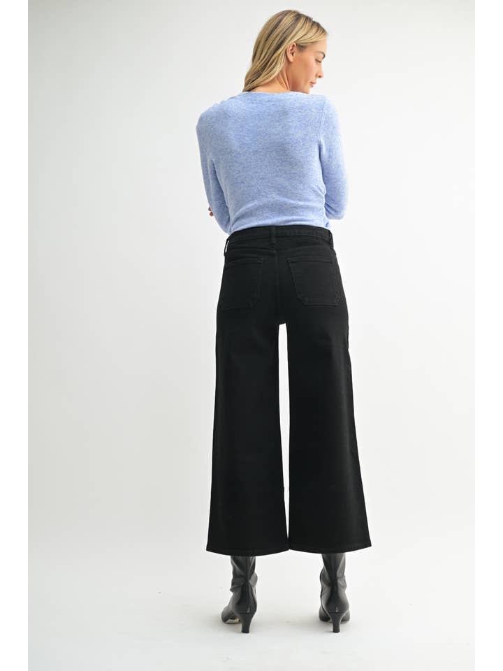 JBD - Wholesale Jeans - Women's - DP797 - BLK - High Rise Cropped Wide Leg3