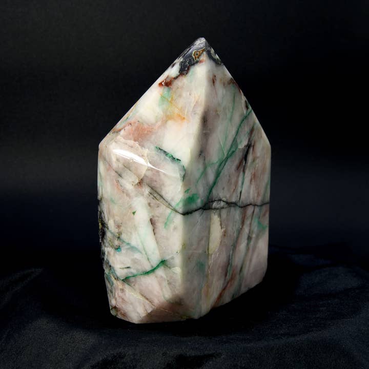 Caspar Curiosities - Wholesale Spiritual Stone/Crystal - XL 5.6LB Phoenix Stone Ajoite Malachite Quartz Crystal Freeform Tower, Messina Mine8