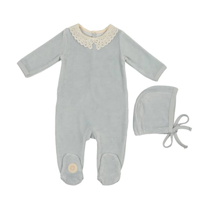 Tiny Eyelet Geschenkset mit Fußanzug und Mütze für den Großhandel von Mon Tresor Bebe