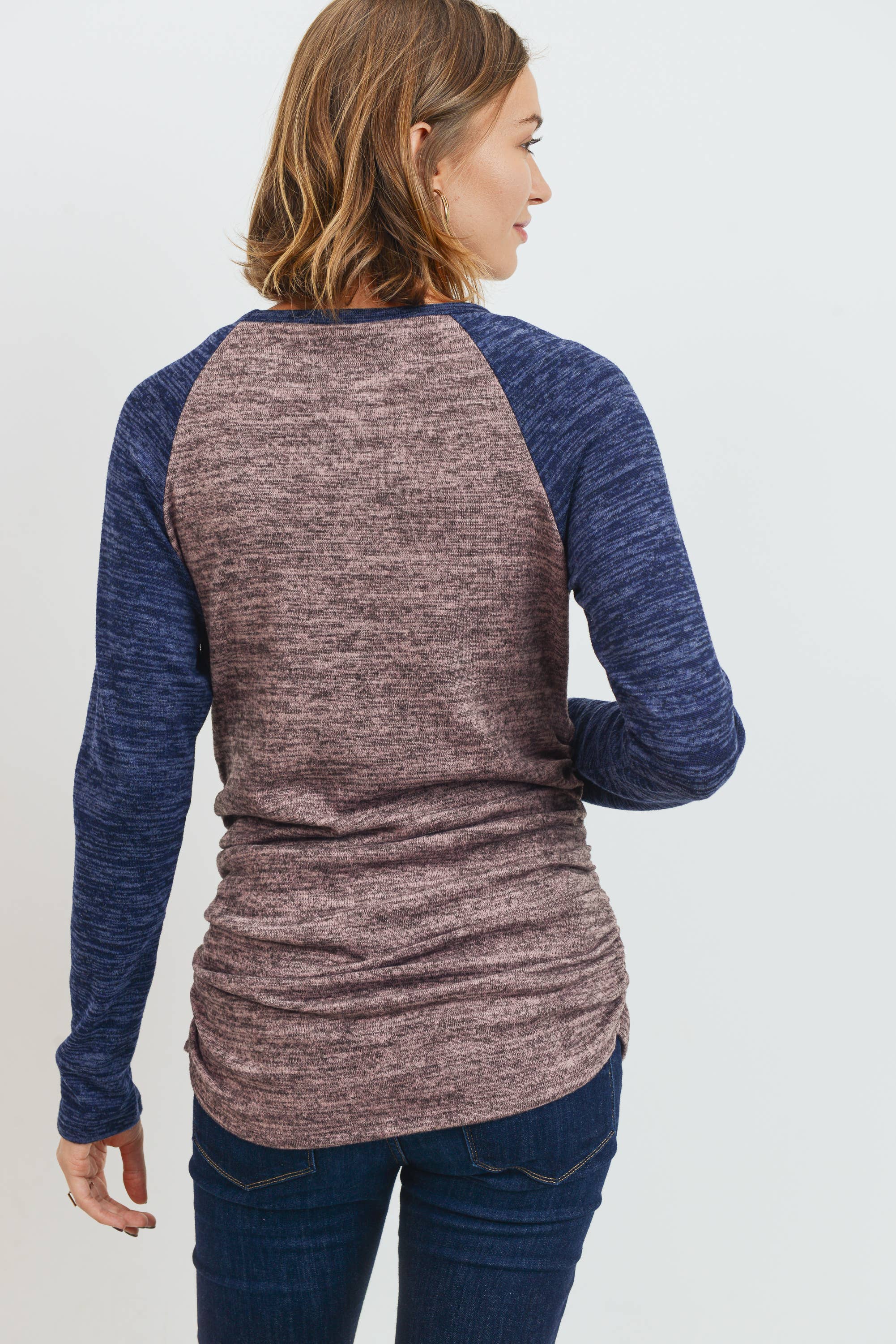 Hello Miz - Venta al por mayor Camiseta corta - Jersey color block jersey tejido maternidad11