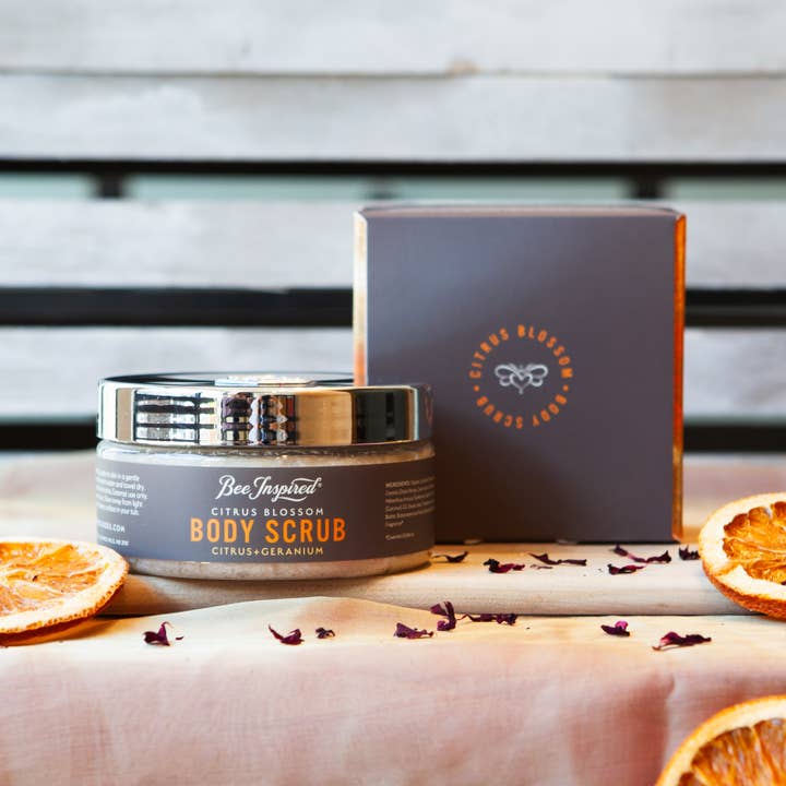 Bee Inspired - Wholesale Body Scrub/Exfoliant - Citrus Blossom Body Scrub | 8oz Citrus Geranium Body Scrub5