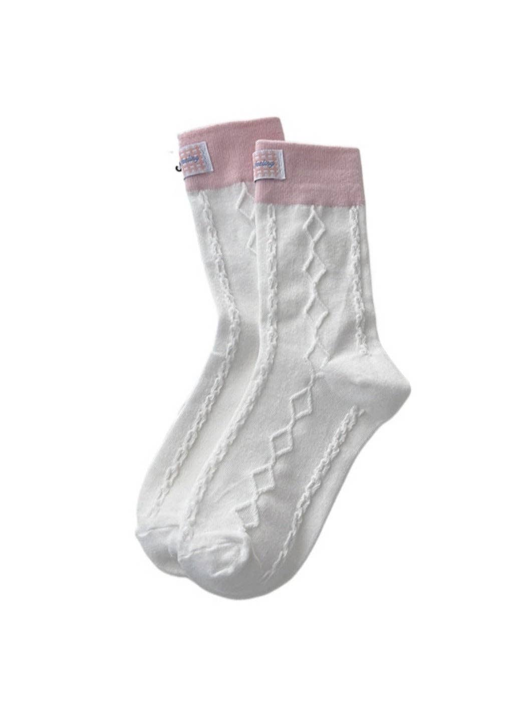 Funkyrel® Atzbranding Limited - Vente Chaussettes – femme - Rufia - Chaussettes mi-mollet à motif patchwork argyle rétro simple1