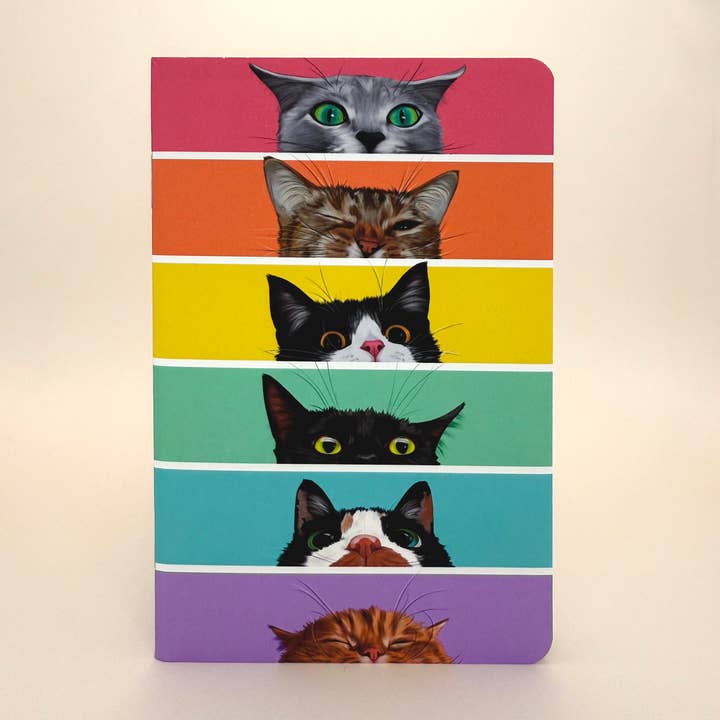 Cat Loaf Studio - Venta al por mayor Cuadernos - Cuaderno de Bolsillo Gatos Arcoíris Asomados