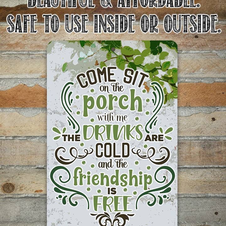 Lone Star Art - Wholesale Sign - Come Sit on the Porch With Me - Metal Sign