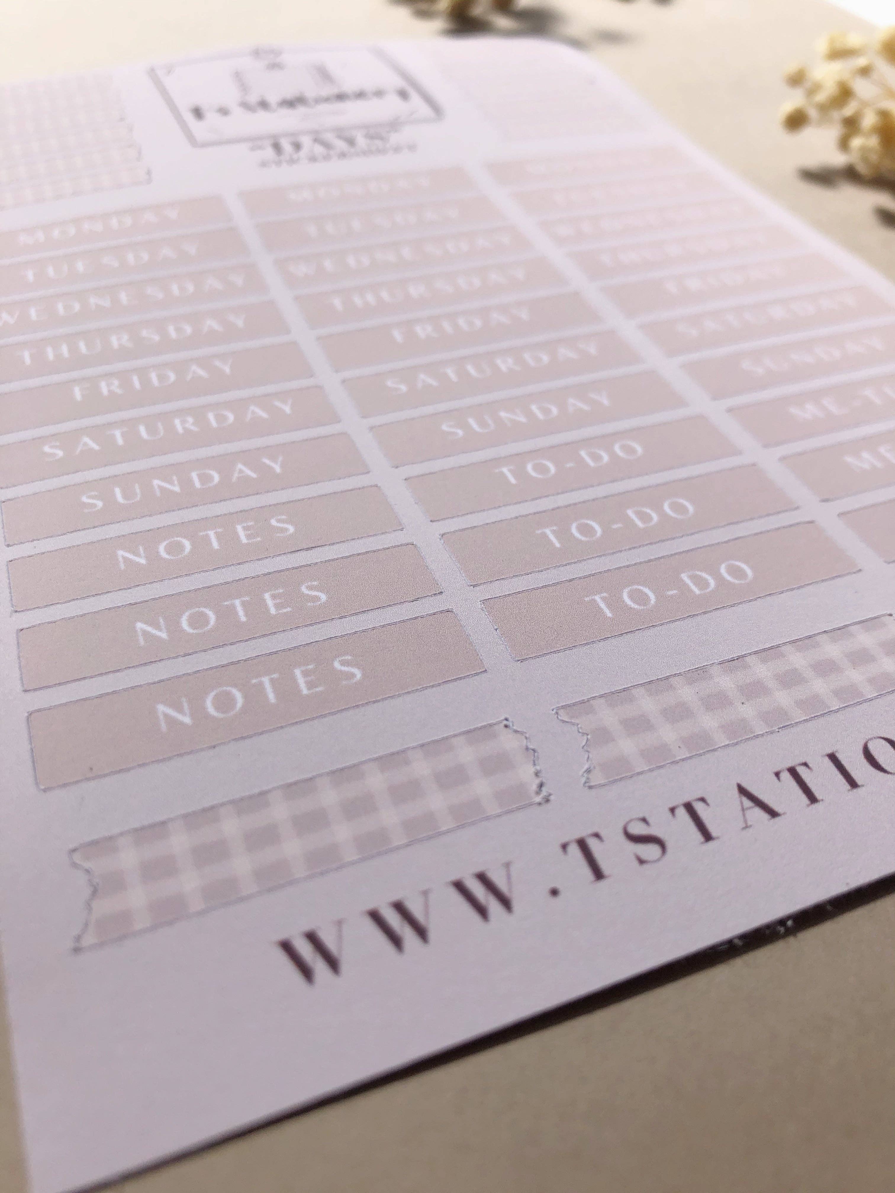 T's Stationery - Wholesale Planner - "Weekly Planner"  Sticker Sheet9