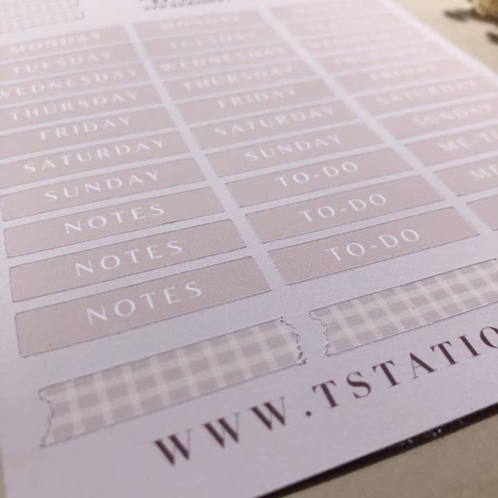 T's Stationery - Wholesale Planner - "Weekly Planner" Sticker Sheet9