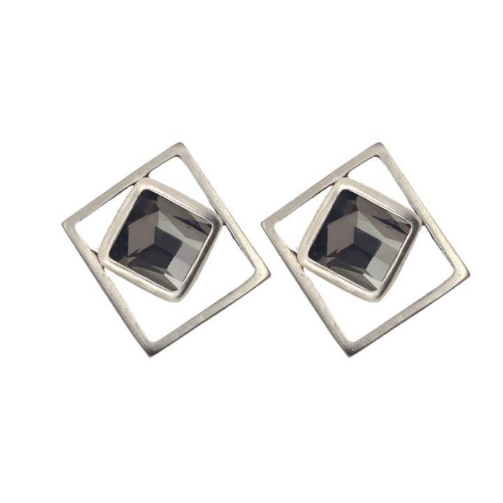 Starla Earrings - Clear Or Smoky Crystal for wholesale by Avance