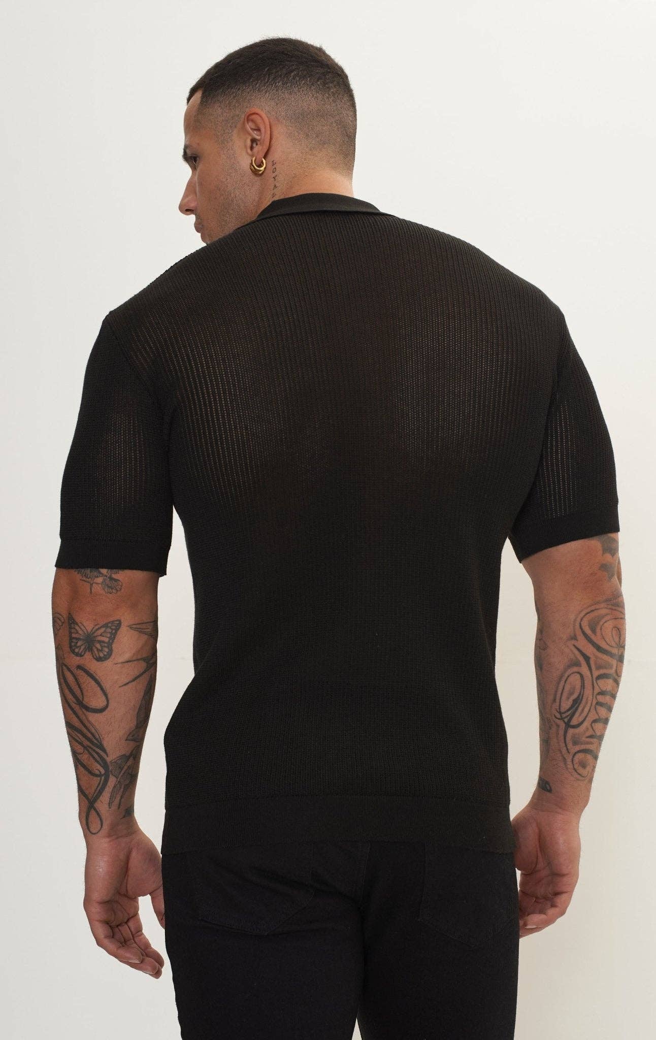 SORT Mænds Gennemsigtig Knap Down Mesh Top - Sort for engroshandel på Faire5