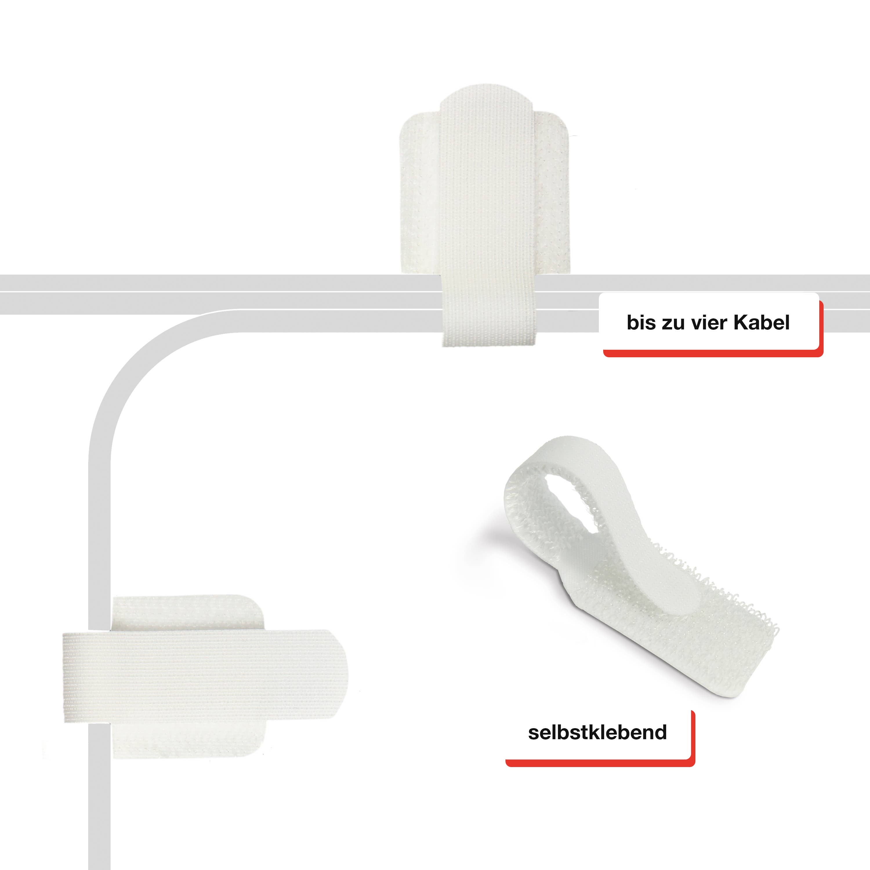 LABEL THE CABLE - Wholesale Cord Holder - LTC WALL STRAPS (50 Pcs - White)1