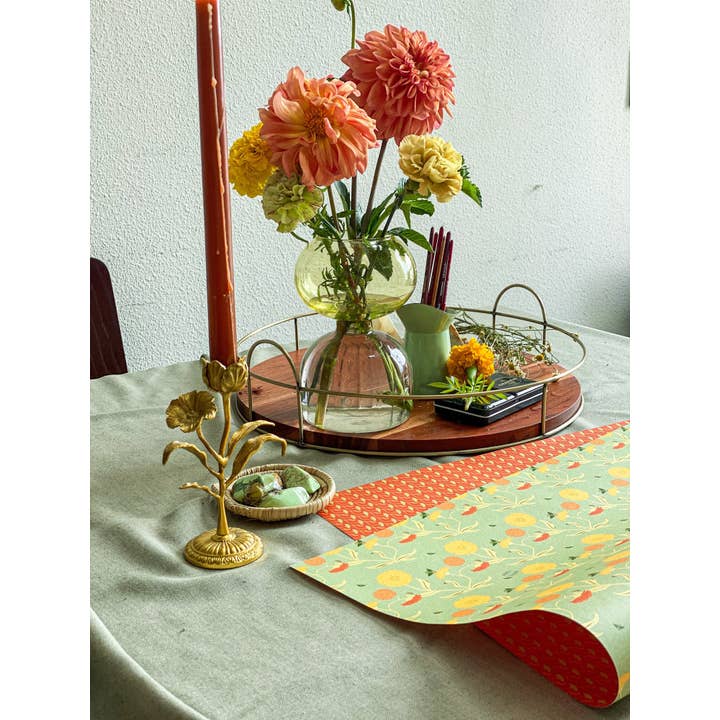 re:mused studio - Wholesale Flat Wrap - Calendula Gift Wrap Sheet-Double Sided7